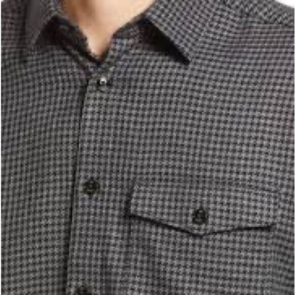 NWOT Ted Baker London Dekker Houndstooth Button Front Shirt Sz 4 L - Picture 3 of 10